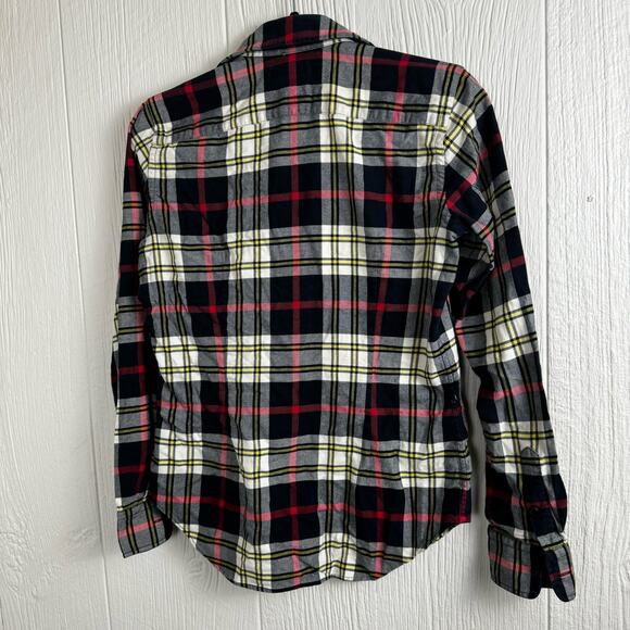 Ralph Lauren Madres Plaid Deer Crest Logo MCMLXVII Navy Red Button Front Shirt - Picture 4 of 8